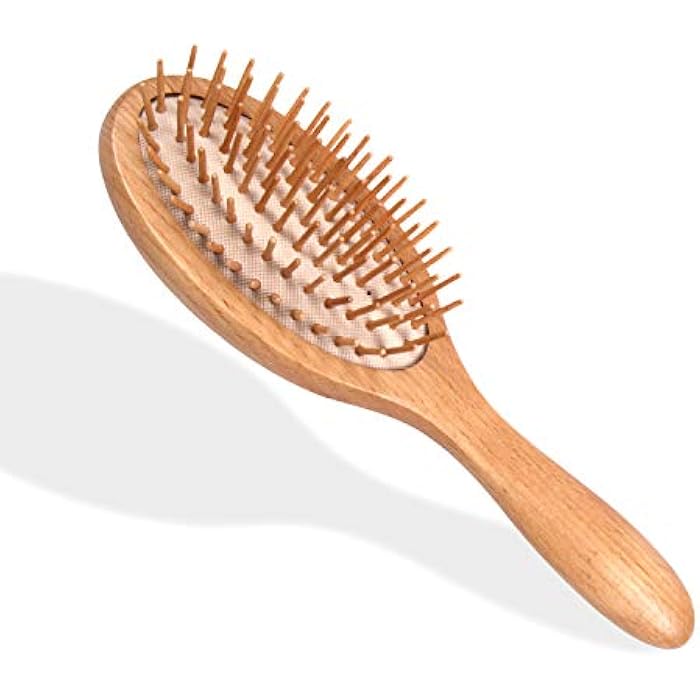 WeCoola Wooden Bristle Hair Brush - Stimulating Scalp Massage for Hair Growth, Ideal Gift for All Hair Types - Image 1